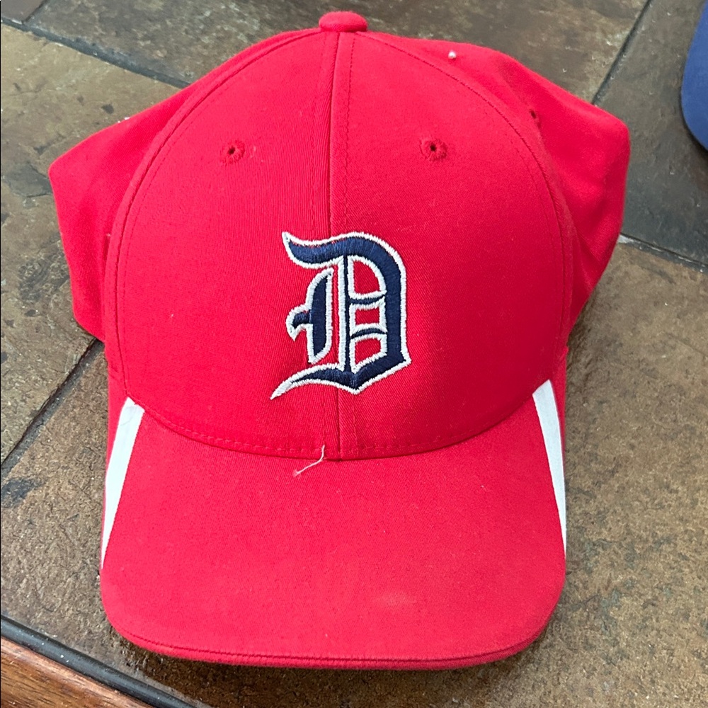 Red Baseball Cap with Embroidered Logo
